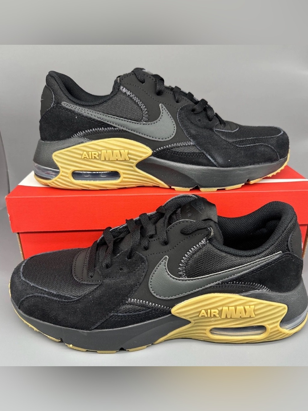 Nike Air Max Excee Mens Size 8.5 Black Gum Brown Anthracite HV0928-010 Sneaker